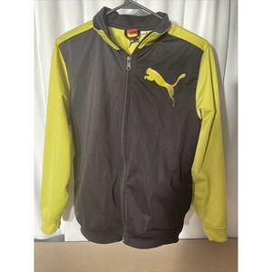 Puma Light Jacket•Boys Size Large•Black•Yellow•Full Zip Up•